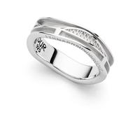 DUR - R5836.52 - Bague en argent sterling pour femme, motif vagues de plage, couleur argent et sable, taille 52