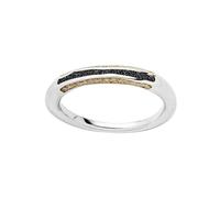 DUR-Schmuck Bague jeu de vagues avec sable de plage & sable de lave - Argent 925 rhodié - Fait main - Bijoux maritimes taille 52 R5987.52, 52, argent 925, sable de plage, sable de lave, Pas de gemme