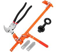 Duraaamo Lot de 5 outils de clôture en acier au carbone - Extracteurs de fil barbelé de 25,4 cm - Pince coupante pour poteaux en T