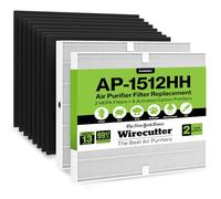 Durabasics - Lot de filtres HEPA compatibles avec Coway AP-1512HH 2 et 8 pré-filtres à charbon prédécoupés Compatible le filtre les purificateurs d'air Mighty Air Remplacement