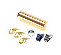 Durabilité Curseur de guitare et anneaux de doigt en acier inoxydable pour guitare électrique Lap Steel Hawaiian Durabilité Toboggan pour guitares