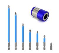 Durabilité de qualité industrielle 7 pièces embouts de tournevis en alliage d'acier traité thermiquement pour outils électriques démagnétiseur anti-chute kit de forets