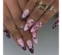 Durabilité Faux ongles français avec nœuds en forme de cœur et points artificiels pour plusieurs motifs de points artificiels un confort et une beauté durables
