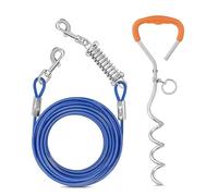 Durabilité Spirales Piquets de sol Dressage Chien Corde d'étouffement Laisse Câble d'attache pour cour ou camping Durabilité