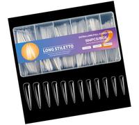 Durability ABS Lot de 504 faux ongles longs pour peaux sensibles pour un usage quotidien Forme de pipe à eau Plusieurs tailles Durabilité Décalques artificiels Paillettes Femme