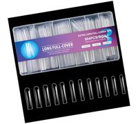 Durability ABS Lot de 504 faux ongles longs pour peaux sensibles pour un usage quotidien Forme de pipe à eau Plusieurs tailles Durabilité Décalques artificiels Paillettes Femme