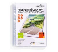 Durable 100 Pochettes Perforée Premium, A4, Rpp, Transparent