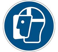 Durable 103206 Pictogramme Au Sol " Port Visière de Protection", Non Permanent, Ø 43 cm, Bleu