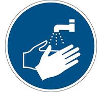 Durable 103606 Pictogramme Au Sol " Lavez-Vous Les Mains", Non Permanent, Ø 43 cm, Bleu