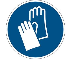 Durable 103906 Pictogramme Au Sol "Port de Gants Obligatoire", Non Permanent, Ø 43 cm, Bleu