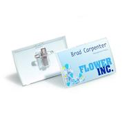 DURABLE Boîte de 25 badges combi Epingle et pince Click Fold 5,4 x 9 cm