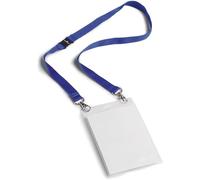 DURABLE Porte-étiquette 852507 avec lanière duo - Format A6 - Bleu marine - Lot de 10