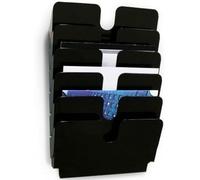 Durable FLEXIPLUS 6 A4 QUER 1700014061 Porte-brochures noir, transparent DIN A4 horizontal Nombre de compartiments 6 1 pc