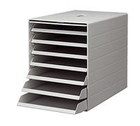Durable 1712001 Idealox Plus Module De Classement 7 Tiroirs Ouverts Avec Panneau Fermant Format C4 Gris Opaque