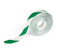 Durable 1726131 Duraline Strong Ruban de Marquage au Sol Adhésif et Antidérapant Longueur 30m Largeur 50mm Vert/Blanc - 1 rouleau