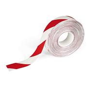 Durable 1726132 Duraline Strong Ruban de Marquage au Sol Adhésif et Antidérapant Longueur 30m Largeur 50mm Rouge/Blanc - 1 rouleau