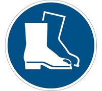 DURABLE 173306 Pictogramme sol Port de chaussures de sécurité adhésif antidérapant Ø43cm Bleu/Blanc