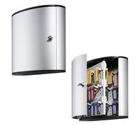 Durable 195323 Keybox Armoire pour 54 Clés Fermeture Par Serrure à Clés - avec 6 Porte-Clés Key Clip, Argenté.