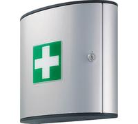 Durable Armoire à pharmacie 197023 Modèle M aluminium 2 compartiments serrure à clé vendue vide