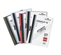 Durable 220000 Duraclip 30, Chemise Clip pour 1 à 30 Feuilles A4 - 1 Pièce Coloris Assortis