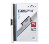 Durable Duraclip 60 Protège Documents Pvc Transparent Et Blanc