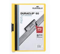 Durable 220904 Chemise à Clip Duraclip Original 60 (pour 1-60 Feuilles A4), 25 Pièces, Jaune