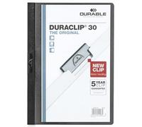 Durable 222701 Duraclip 30 Chemise de Présentation à Clip Métal A4 3 mm/30 Feuilles Noir Sachet de 5