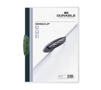 Durable 226005 Swingclip Chemise De Présentation Transparente A4 30 Feuilles Clip Pivotant Vert Lot De 25