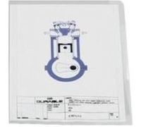 Durable 233419 Pochette Coin pour Document Format A4 - Polypro grainé - épaisseur 0,12mm - Transparent - Sachet de 10