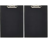 Durable 235701 Porte - Bloc avec Pince et Rabat - pour Bloc Format A4 - avec Poche Intérieure toute Hauteur Coloris Noir (Lot de 2)