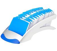 Durable 241223 Telindex Desk Fichier Répertoire Linéaire pour 500 Fiches avec Index 25 Touches Alphabétique A-Z Argent/Bleu