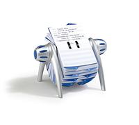 Durable 241623 Telindex Flip Fichier Répertoire Rotatif pour 500 Fiches Pré-Imprimées avec Index 25 Touches Argent/Bleu