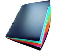 Durable 243501 Duralook Style Reliure Protège - Documents à Pochettes Amovibles - 20 Pochettes/40 Vues + 4 Intercalaires Couverture Coloris Noir