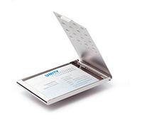 Durable 244023 Boîtier Etui pour 15 Cartes de Visite Format Maxi 90 x 55 mm Métal Chromé