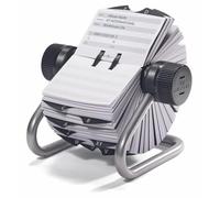 Durable 248223 Fichier Rotatif Telindex Répertoire pour 500 Fiches Pré-imprimées avec Index 25 Touches Argent Métallisé