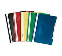 Durable 252300 Lot de 25 Chemise à lamelles format A4 couverture transparente dos opaque Couleurs Assorties