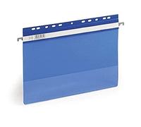 Durable 256106 Chemise à Lamelles pour Document Format A4 avec Tringle de Suspension Type Dossier Suspendu - Couverture Transparente Et Dos Bleu Boîte de 50