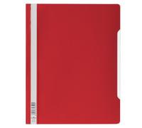 Durable 257003 Chemise à Lamelles Format A4 avec Couverture Transparente Dos Rouge - Lot de 50