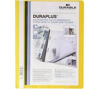Durable 257904 Duraplus Chemise de Présentation à Lamelles Couverture PersonnaliSable A4+ Jaune Lot de 25