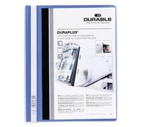 Chemise de présentation Duraplus à lamelle A4 - personnalisable + gouttière de passage - Bleu
