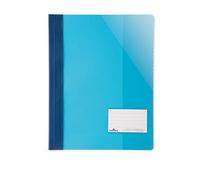Durable 269001 Lot de 25 chemises à Lamelles Format A4+ avec Porte-étiquette Couverture Transparente Dos Opaque bleu