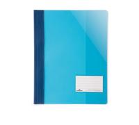 Durable 269001 Lot de 25 chemises à Lamelles Format A4+ avec Porte-étiquette Couverture Transparente Dos Opaque bleu