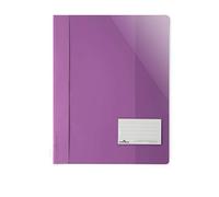 Durable 269012 Lot de 25 chemises à Lamelles Format A4+ avec Porte-étiquette Couverture Transparente Dos Opaque Lilas