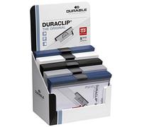 Durable 298500 Duraclip Chemise de Présentation à Clip Métal A4 3 mm/30 feuilles Assortis Présentoir de 30