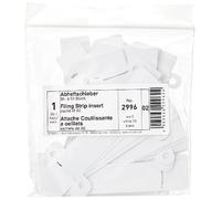Durable 299602 Attache Œillets Coulissante Et Escamotable pour Classer Chemise à Lamelles Dans Reliure à Anneaux entraxe 80 mm Coloris Blanc Sachet de 50