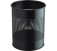 Durable 3310 01 Corbeille à papier ronde en métal 15 litres, P 165 mm, noir