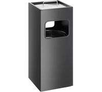 DURABLE Poubelle d'accueil rectangulaire avec cendrier 17 litres - Noir