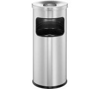DURABLE Corbeille à papier 333223 17 L métal Ø 250 x H 630 mm argent avec cendrier