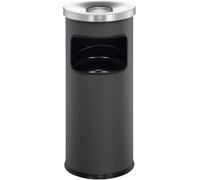 Durable 333258 corbeille haute ronde 17 litres avec cendrier à couvercle etouffoir hauteur 62 cm en métal peint coloris anthraci G