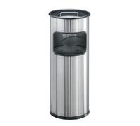 Durable 337323 Cendrier Sur Pied en Acier Inoxydable avec Sable | Bac à cendres intégré de 2 litres, finition brossée, insert et fil amovibles, sable 1,5 kg fourni, 620 x 260 mm